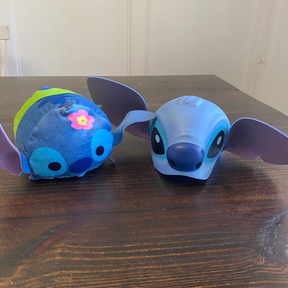 Disney Stitch Tsum Tsum Plush and Disney On Ice Souvenir‎ Foam Mask Bundle Blue